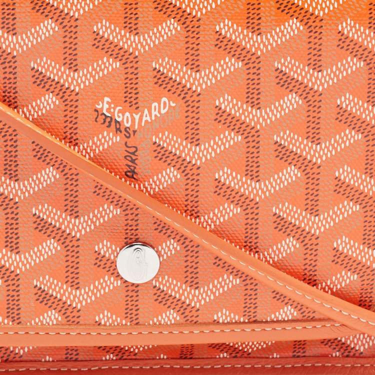 Pre Owned Goyard Orange Goyardine Coated Canvas Plumet Crossbody Bag