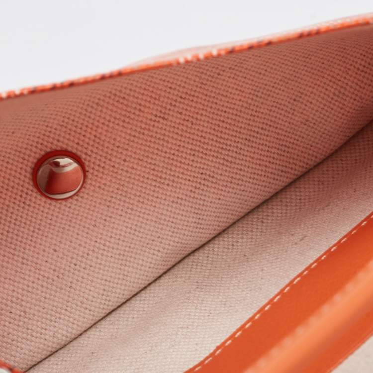 Pre Owned Goyard Orange Goyardine Coated Canvas Plumet Crossbody Bag