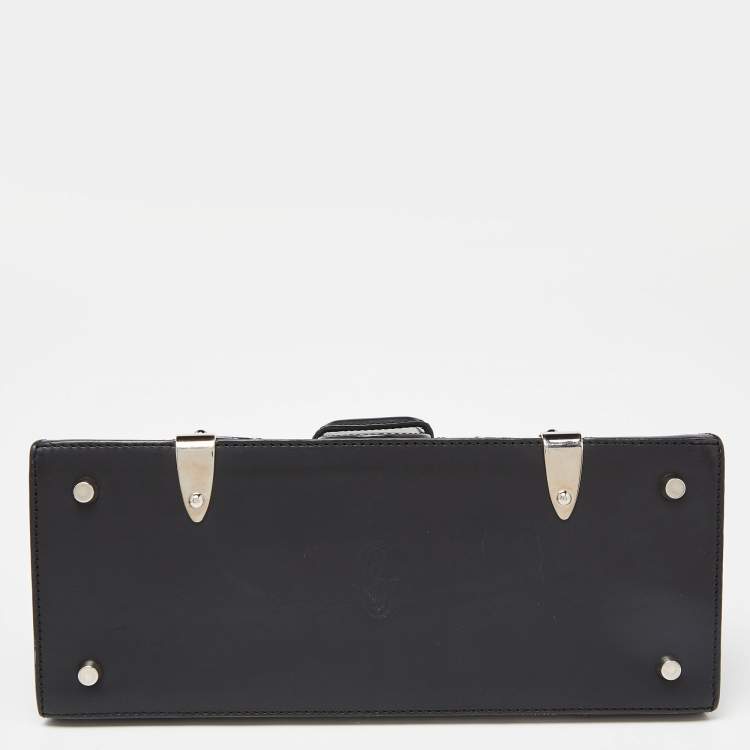 Pre Owned Goyard Black Goyardine Coated Canvas and Leather PM Saigon Top Handle Bag