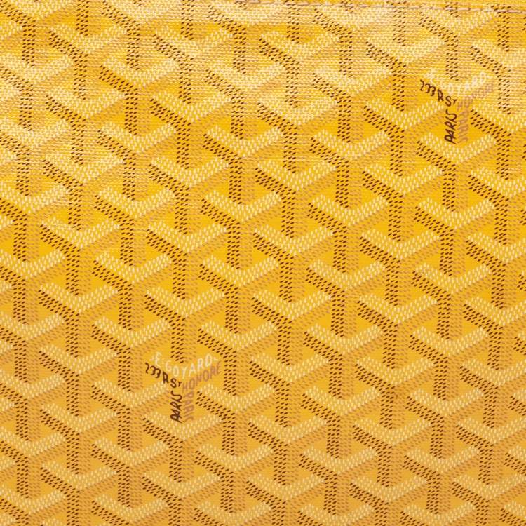 Pre Owned Goyard Yellow Goyardine Coated Canvas Senat GM Clutch