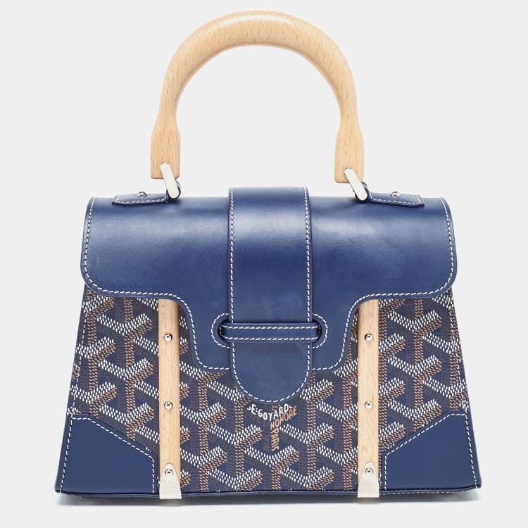 Goyard Blue Goyardine Coated Canvas And Leather Mini Saigon Top Handle Bag Goyard The Luxury Closet