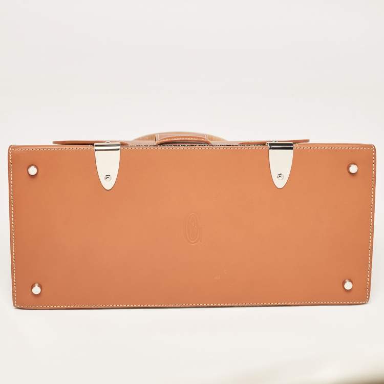 Pre Owned Goyard Brown Goyardine Coated Canvas and Leather Saigon MM Top Handle Bag