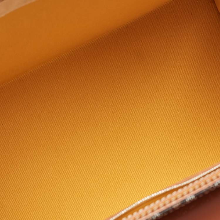 Pre Owned Goyard Brown Goyardine Coated Canvas and Leather Saigon MM Top Handle Bag