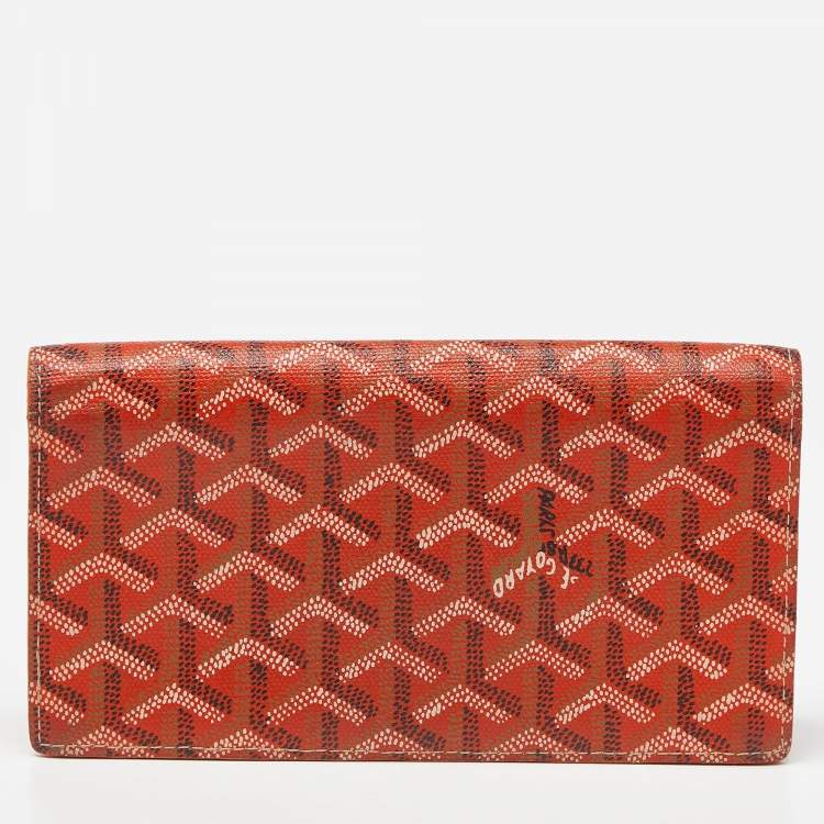 Pre Owned Goyard Orange Goyardine Coated Canvas and Leather Richelieu Wallet