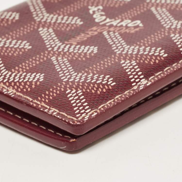 Pre Owned Goyard Burgundy Goyardine Coated Canvas Saint Pierre Bifold Card Holder 