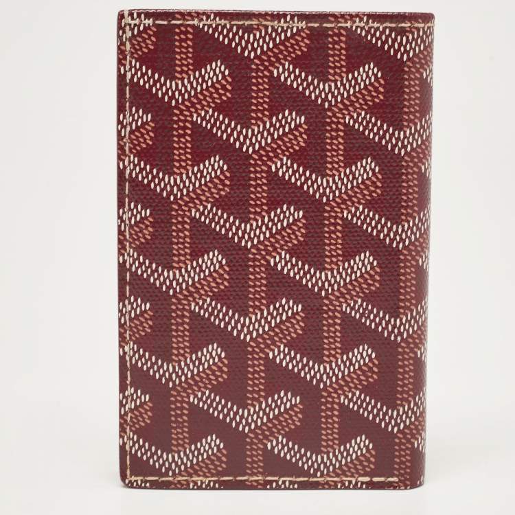 Pre Owned Goyard Burgundy Goyardine Coated Canvas Saint Pierre Bifold Card Holder 