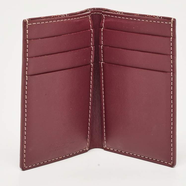 Burgundy goyard card holder best sale