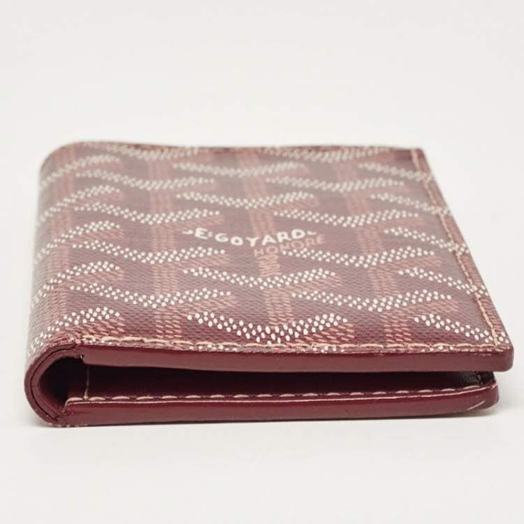 Pre Owned Goyard Burgundy Goyardine Coated Canvas Saint Pierre Bifold Card Holder 