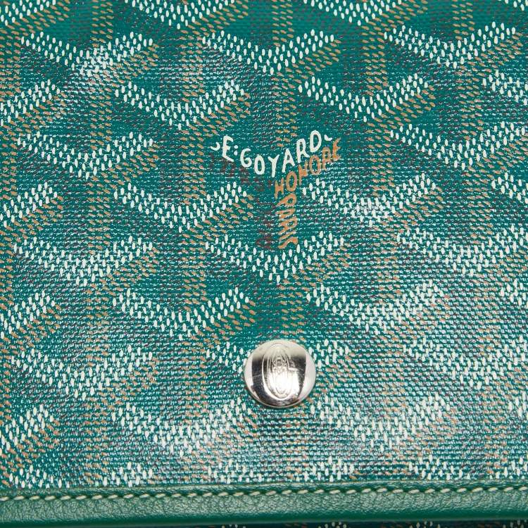 Pre Owned Goyard Green Goyardine Coated Canvas Plumet Crossbody Bag