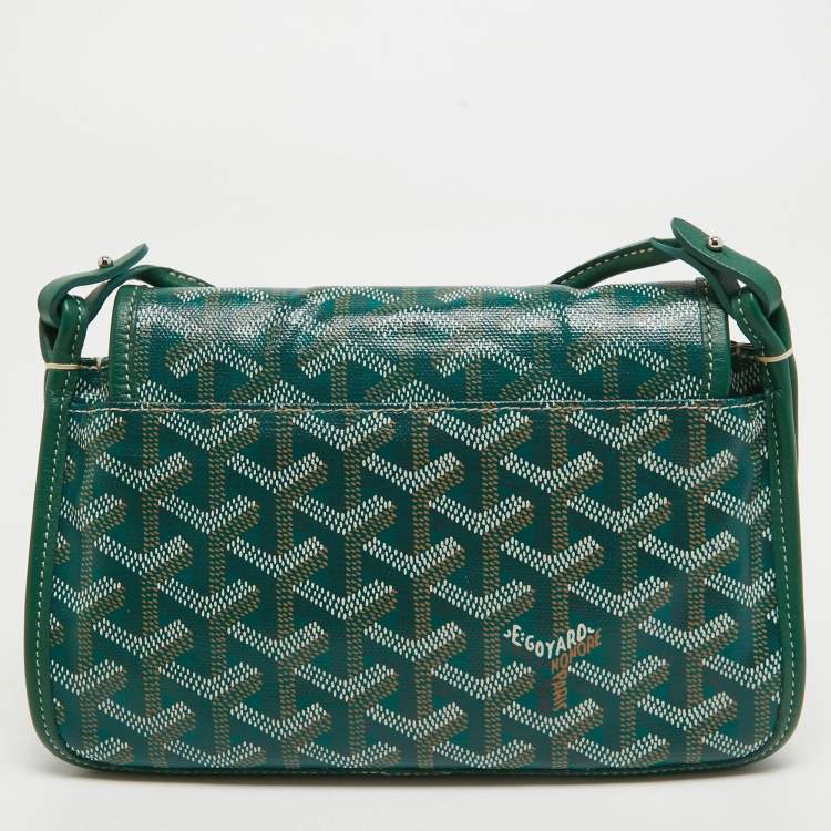 Pre Owned Goyard Green Goyardine Coated Canvas Plumet Crossbody Bag