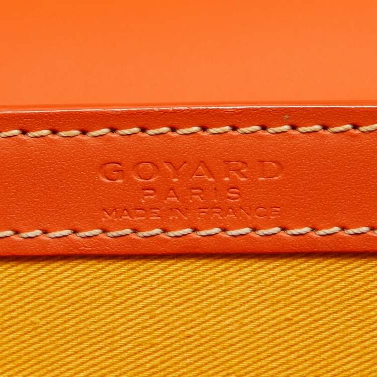 Pre Owned Goyard Orange Coated Canvas and Leather PM Saigon Top Handle Bag
