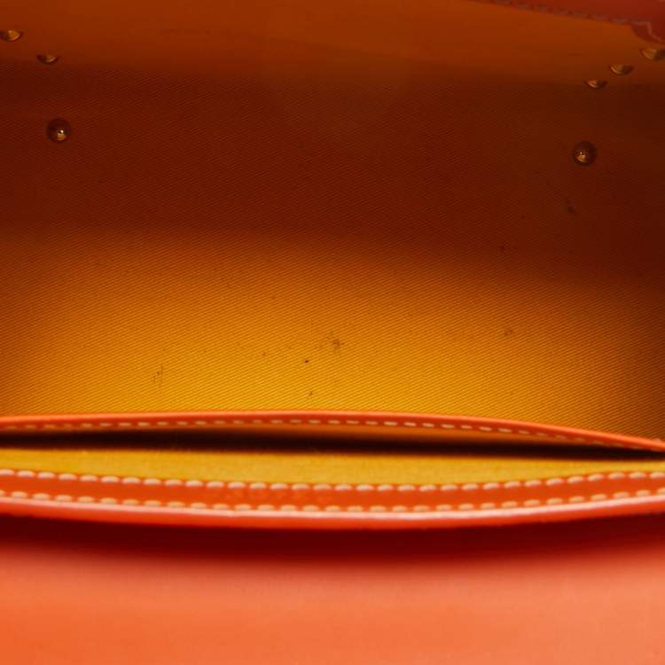 Pre Owned Goyard Orange Coated Canvas and Leather PM Saigon Top Handle Bag
