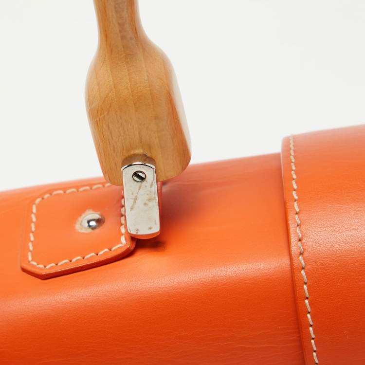 Pre Owned Goyard Orange Coated Canvas and Leather PM Saigon Top Handle Bag