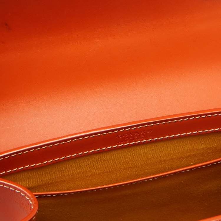 Pre Owned Goyard Orange Coated Canvas and Leather PM Saigon Top Handle Bag