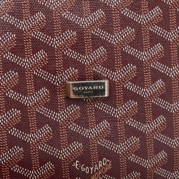 Pre Owned Goyard Burgundy Goyardine Coated Canvas and Leather Belvedere II PM Bag