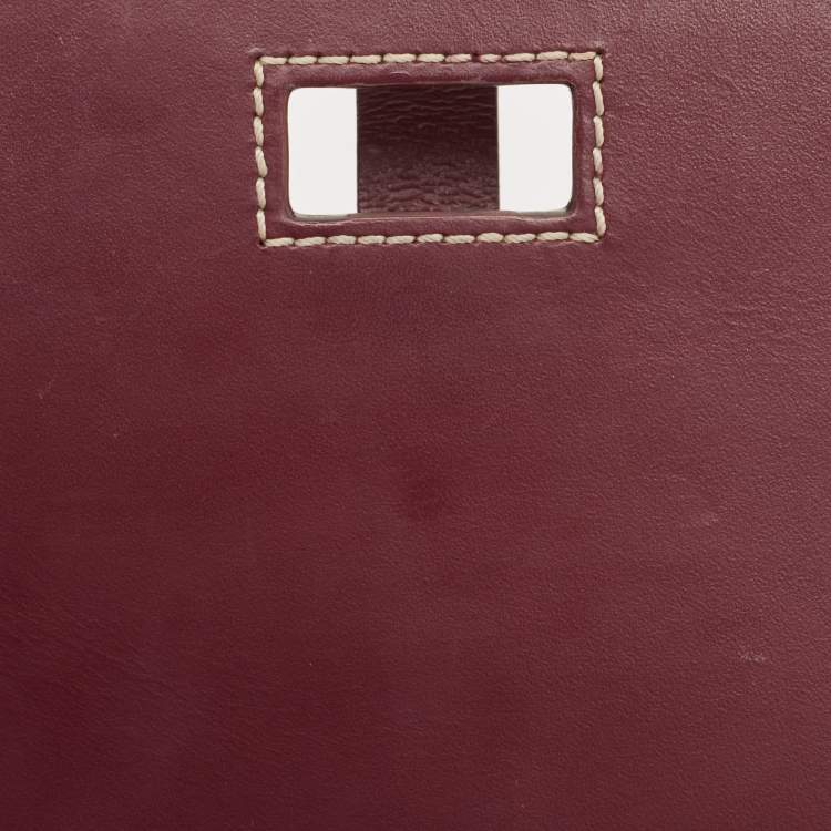 Pre Owned Goyard Burgundy Goyardine Coated Canvas and Leather Belvedere II PM Bag
