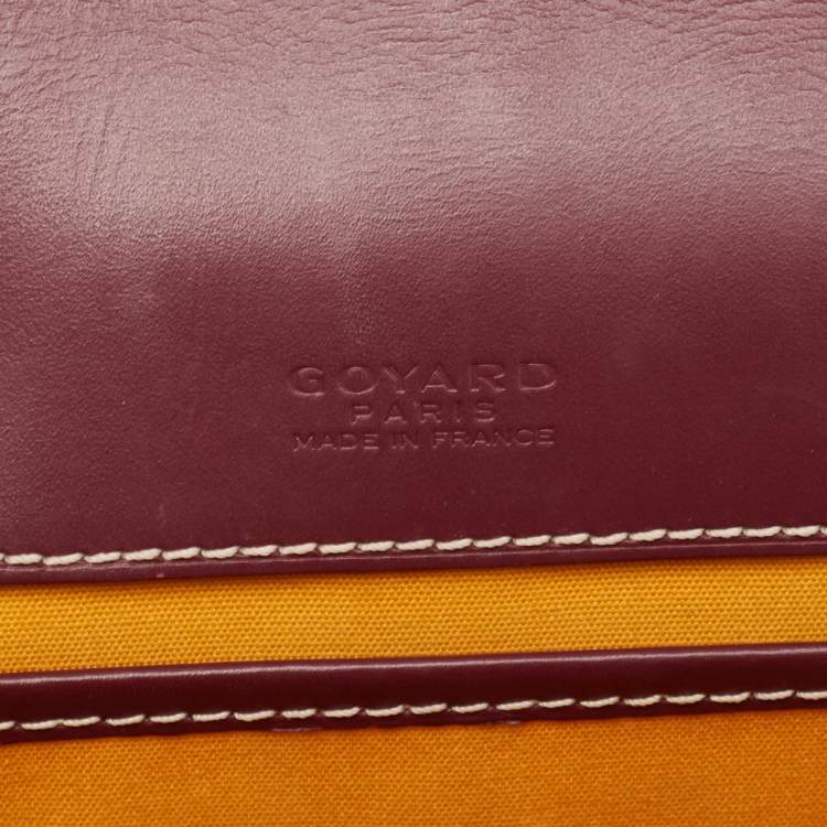 Pre Owned Goyard Burgundy Goyardine Coated Canvas and Leather Belvedere II PM Bag