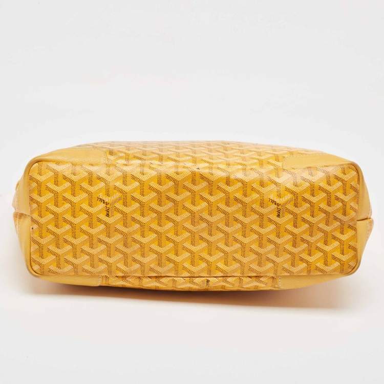 Pre Owned Goyard Yellow Goyardine Coated Canvas and Leather Grenadine Hobo