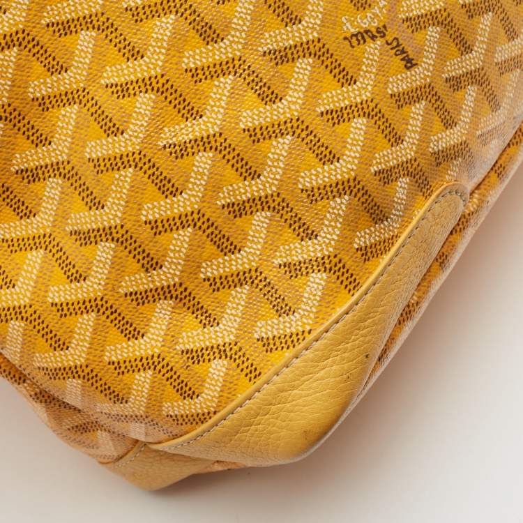 Pre Owned Goyard Yellow Goyardine Coated Canvas and Leather Grenadine Hobo