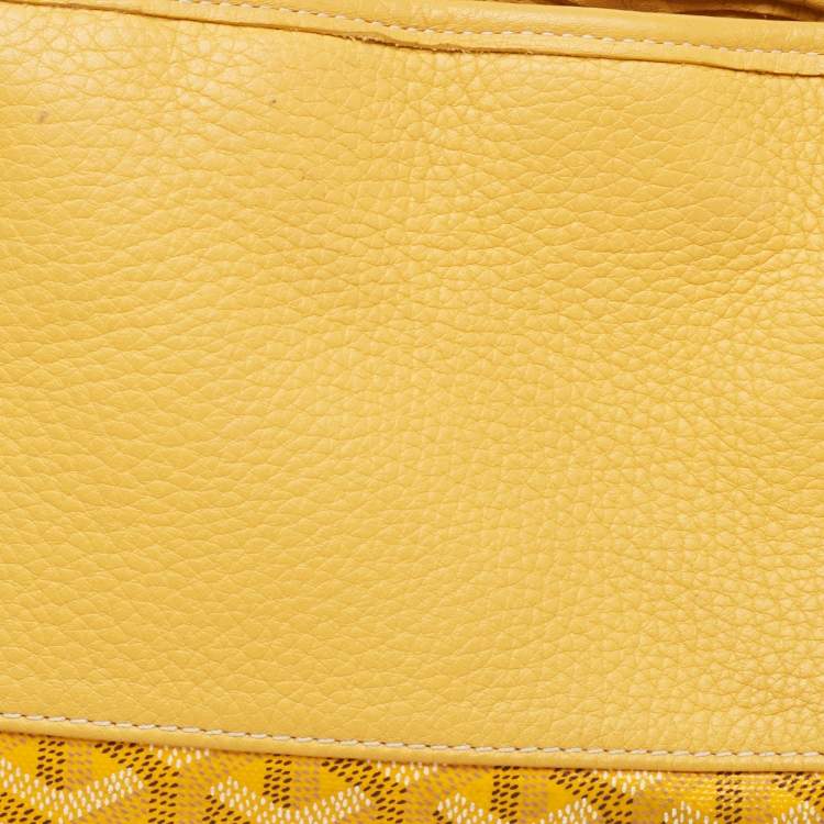 Pre Owned Goyard Yellow Goyardine Coated Canvas and Leather Grenadine Hobo