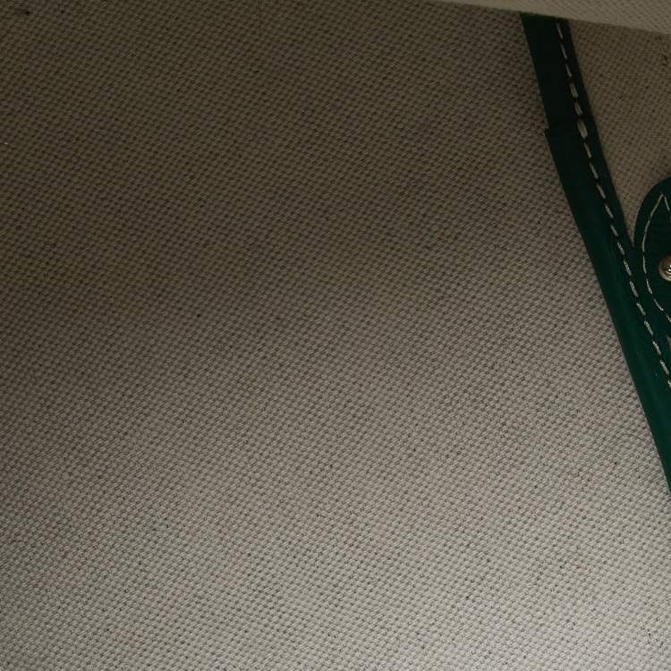 Pre Owned Goyard Green Goyardine Coated Canvas and Leather Petit Flot Bucket Bag