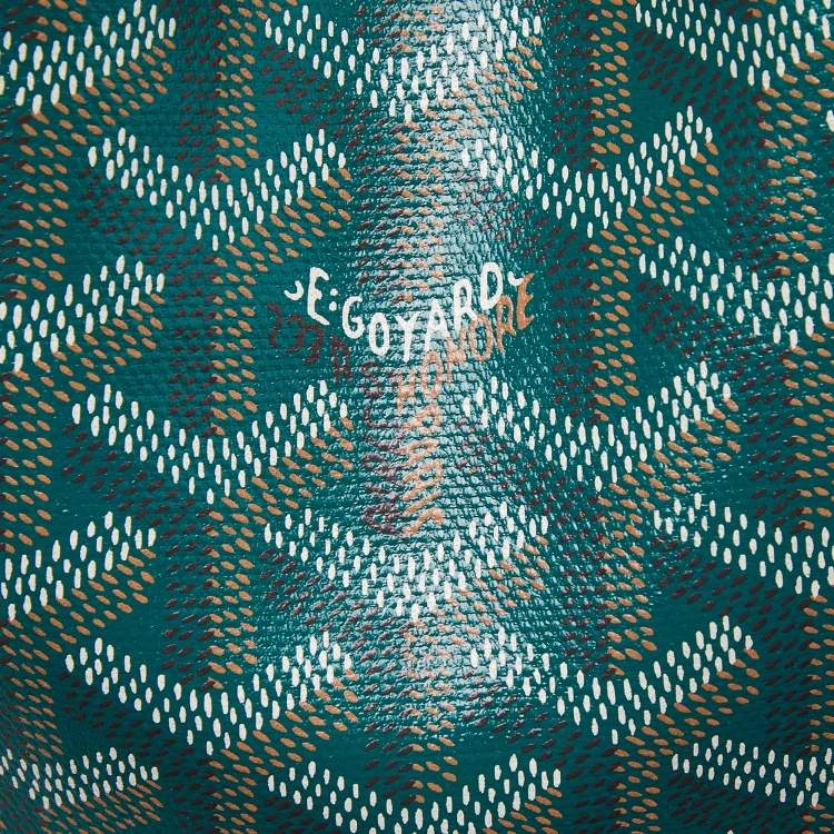 Pre Owned Goyard Green Goyardine Coated Canvas and Leather Petit Flot Bucket Bag