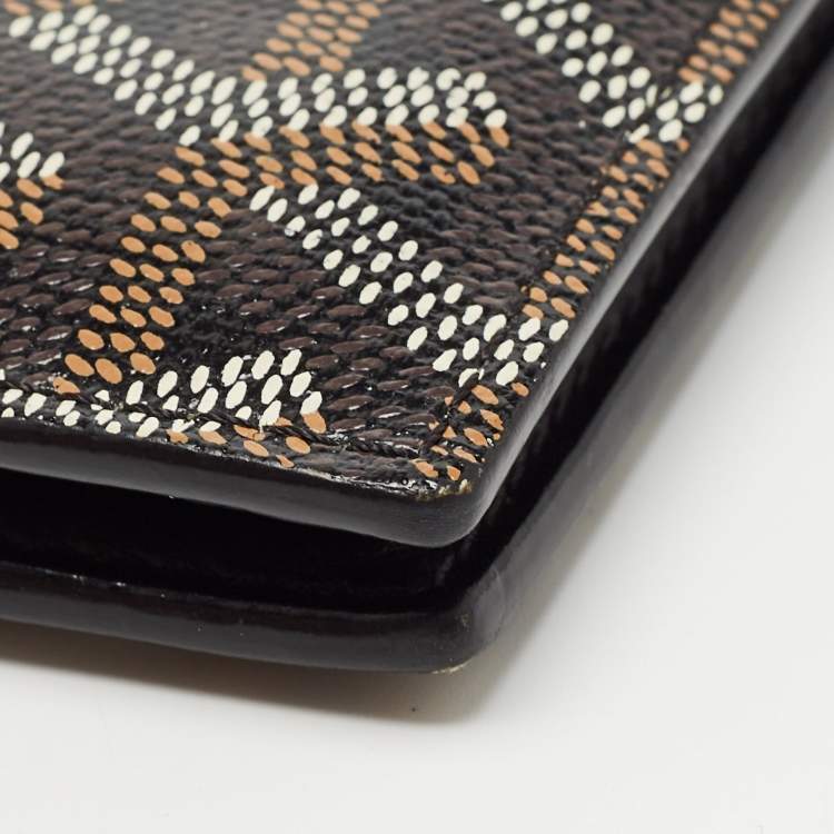 Pre Owned Goyard Brown Goyardine Coated Canvas Bifold Card Holder 