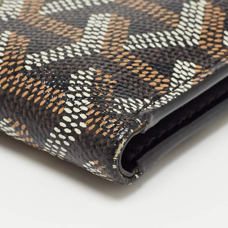 Pre Owned Goyard Brown Goyardine Coated Canvas Bifold Card Holder 