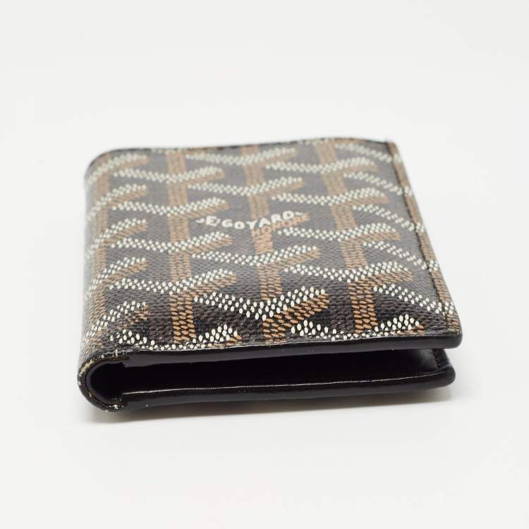 Pre Owned Goyard Brown Goyardine Coated Canvas Bifold Card Holder 