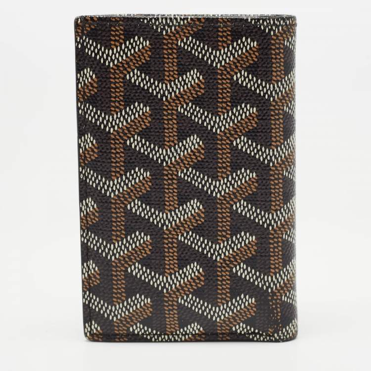 Pre Owned Goyard Brown Goyardine Coated Canvas Bifold Card Holder 