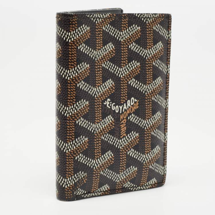 Pre Owned Goyard Brown Goyardine Coated Canvas Bifold Card Holder 