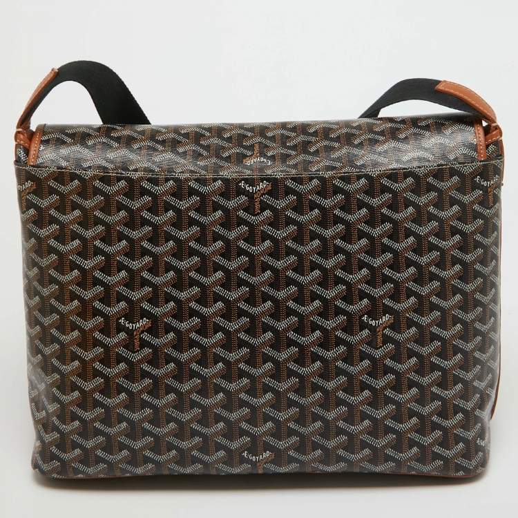 Pre Owned Goyard Brown Goyardine Coated Canvas and Leather Capetien Messenger Bag