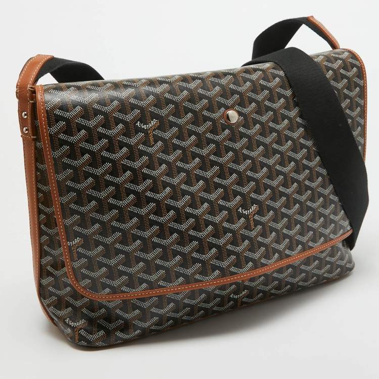 Pre Owned Goyard Brown Goyardine Coated Canvas and Leather Capetien Messenger Bag