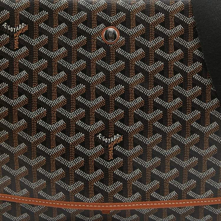Pre Owned Goyard Brown Goyardine Coated Canvas and Leather Capetien Messenger Bag