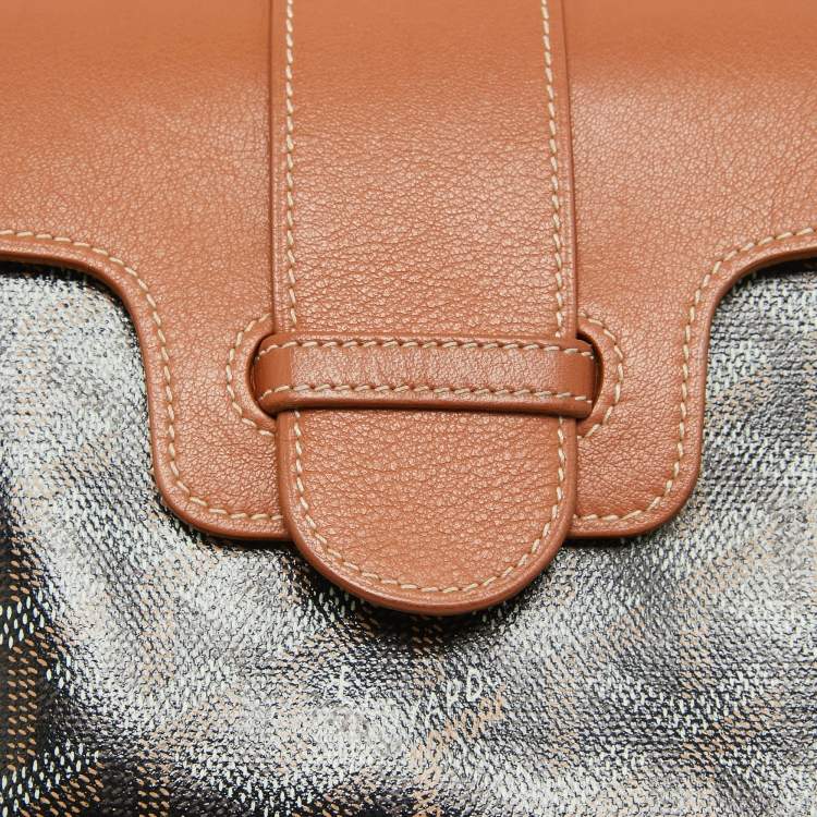 Pre Owned Goyard Brown Goyardine Coated Canvas and Leather Mini Saigon Top Handle Bag