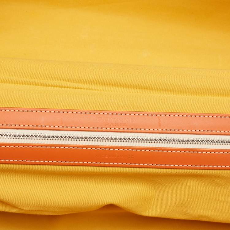 Pre Owned Goyard Orange Goyardine Coated Canvas Bourget PM Trolley Case