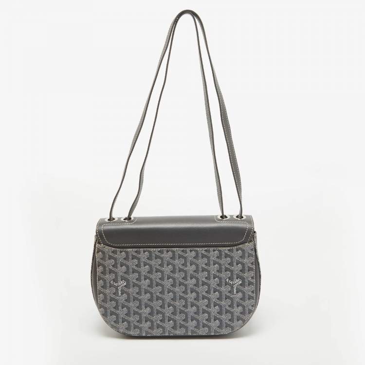 Pre Owned Goyard Grey Goyardine Coated Canvas and Leather 233 PM Shoulder Bag