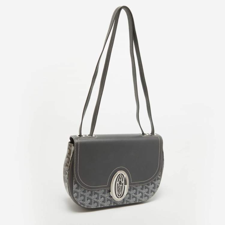 Pre Owned Goyard Grey Goyardine Coated Canvas and Leather 233 PM Shoulder Bag