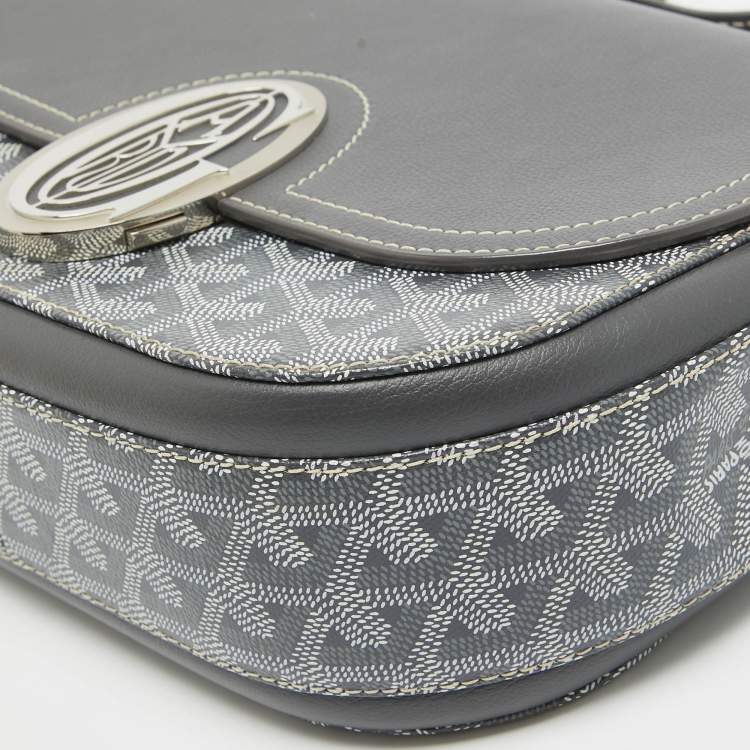 Pre Owned Goyard Grey Goyardine Coated Canvas and Leather 233 PM Shoulder Bag