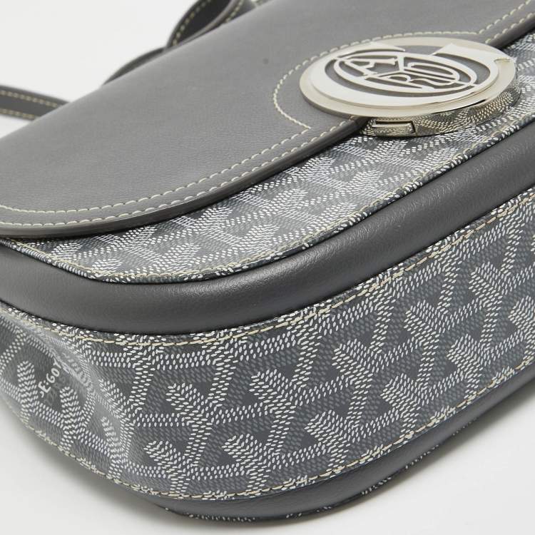 Pre Owned Goyard Grey Goyardine Coated Canvas and Leather 233 PM Shoulder Bag