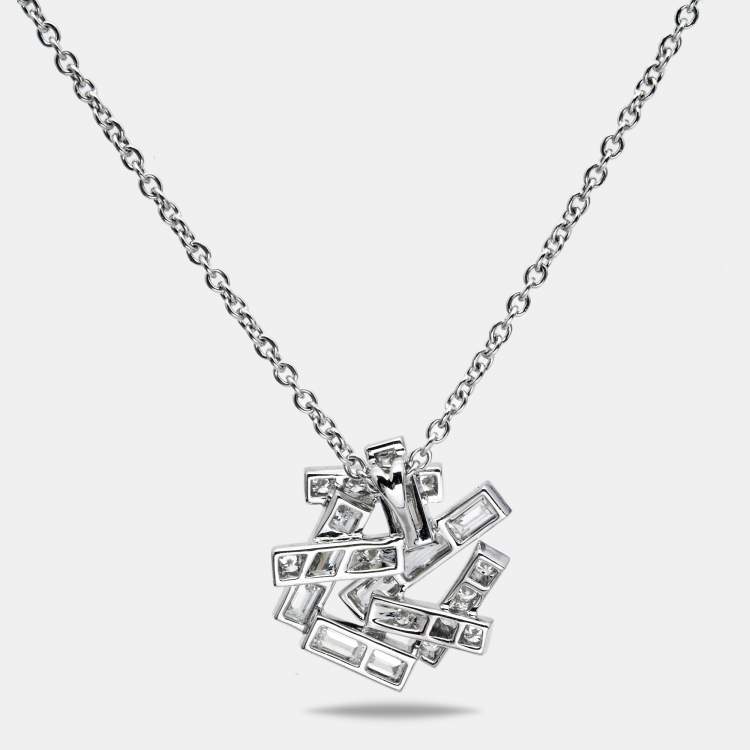 Pre Owned Graff  Threads Diamonds 18k White Gold Pendant Necklace