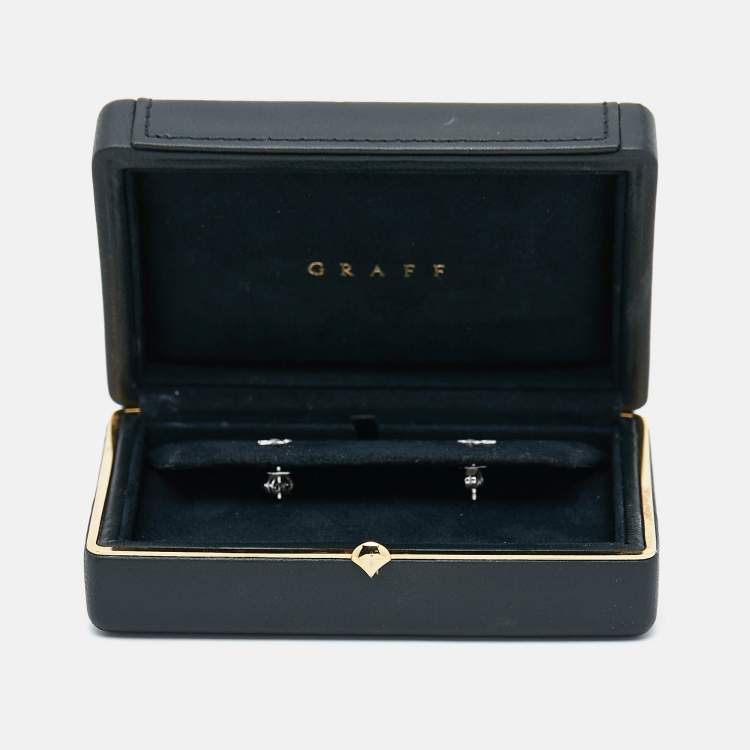 Pre Owned Graff Butterfly Pavé Diamond 18k White Gold Small Stud Earrings