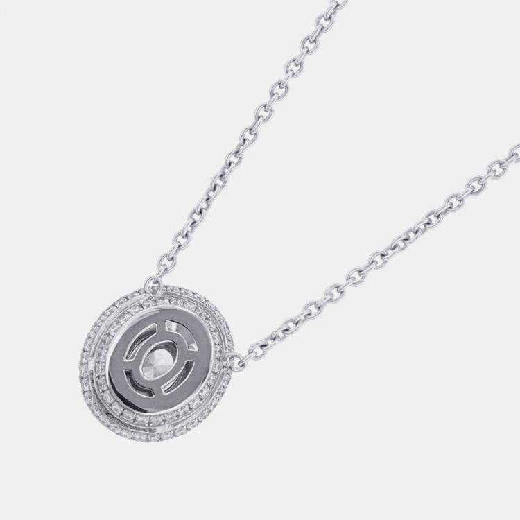 Pre Owned Graff Oval Cut Twin Constellation Diamond 18K White Gold Necklace