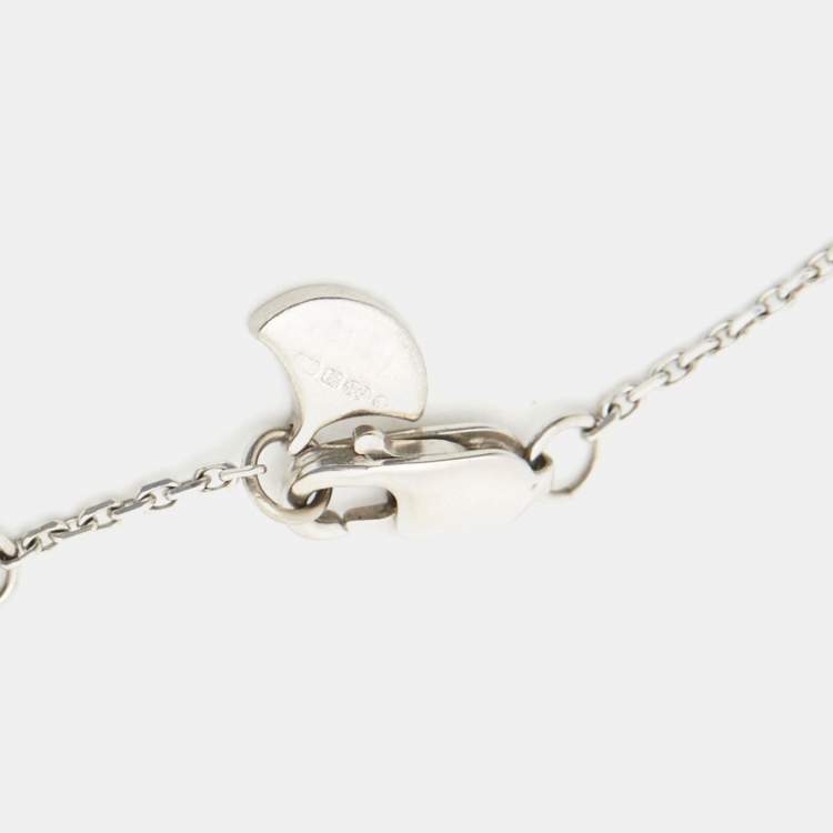 Pre Owned Graff Mini Butterfly Silhouette Diamond 18k White Gold Bracelet