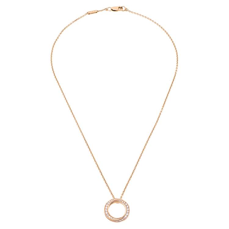 Pre Owned Graff Diamond Spiral Pavé 18K Rose Gold Pendant Necklace