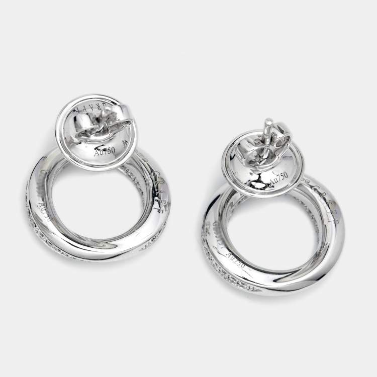 Pre Owned Graff Spiral Diamonds 18k White Gold Earrings
