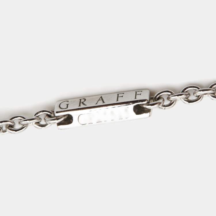 Pre Owned Graff Spiral Pavé Diamond 18k White Gold Pendant Necklace