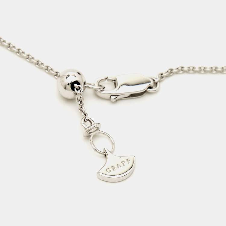 Pre Owned Graff Multi Butterfly Silhouette Diamond 18k White Gold Pendant Necklace