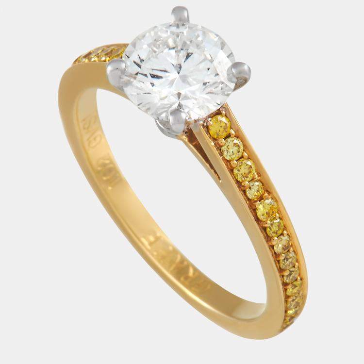 Graff 18K Yellow Gold 1 27 Ct Yellow And White Diamond Ring Graff The Luxury Closet