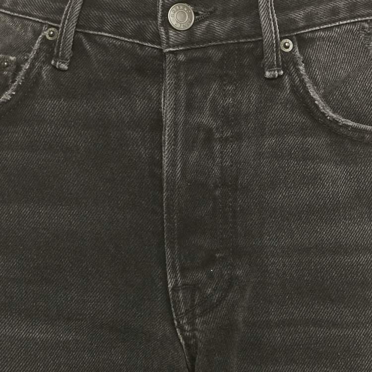 Pre Owned Grlfrnd Black Denim Ripped Skinny Karolina Jeans M Waist 27"